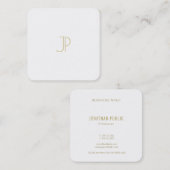 Moderne Sjabloon Chic Gold Monogram Trendy Luxe Vierkante Visitekaartje (Voorkant / Achterkant)
