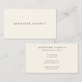 Moderne Sjabloon Elegant Cream Signature Matte Visitekaartje (Voorkant / Achterkant)