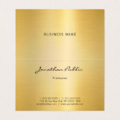Moderne Sjabloon Elegant Faux Gold Handgeschreven Visitekaartje (Binnenkant ongevouwen)