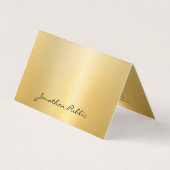 Moderne Sjabloon Elegant Faux Gold Handgeschreven Visitekaartje (Voorkant)