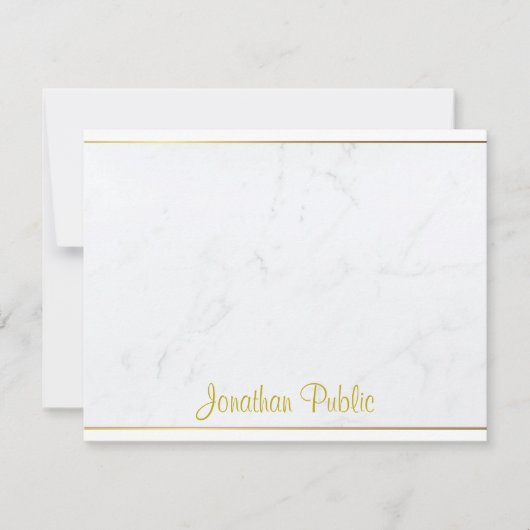 Moderne Sjabloon Elegant Gouden Hand Script Tekst (Voorkant)