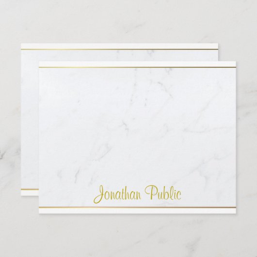 Moderne Sjabloon Elegant Gouden Hand Script Tekst (Voorkant / Achterkant)