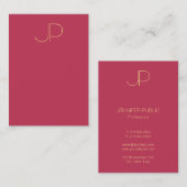 Moderne Sjabloon elegant monogram verticaal Visitekaartje (Voorkant / Achterkant)