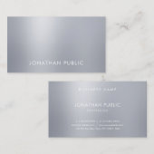 Moderne Sjabloon elegant Silver-look Professional Visitekaartje (Voorkant / Achterkant)