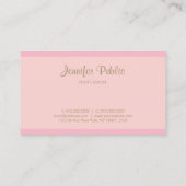 Moderne Sjabloon elegante roze gouden handschrift Visitekaartje (Achterkant)