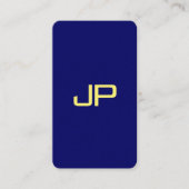Moderne Sjabloon Faux Gold Font Navy Blue Rounded Visitekaartje (Voorkant)
