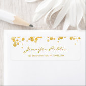 Moderne Sjabloon Gold Confetti Handhand script ele Etiket (Insitu)