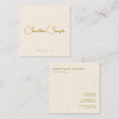 Moderne Sjabloon Gold look Typografie Professional Vierkante Visitekaartje (Voorkant / Achterkant)