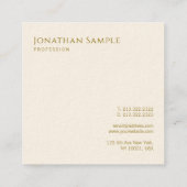 Moderne Sjabloon Gold look Typografie Professional Vierkante Visitekaartje (Achterkant)