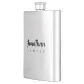 Moderne Sjabloon Handgeschreven Naam Beste Zilver Flacon (Links)