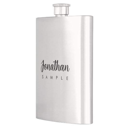 Moderne Sjabloon Handgeschreven Naam Beste Zilver Flacon (Links)