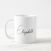 Moderne Sjabloon handgeschreven naam elegant Koffiemok (Links)