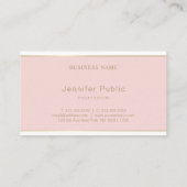 Moderne Sjabloon handgeschreven script roze Gold C Visitekaartje (Achterkant)