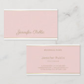 Moderne Sjabloon handgeschreven script roze Gold C Visitekaartje (Voorkant / Achterkant)