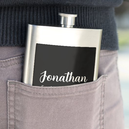 Moderne Sjabloon kalligrafie naam zwart en zilver Flacon (Voorbeeld)