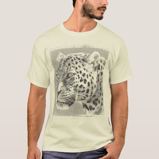 Moderne Sjabloon Lopard Hoofd Mannen Natuurlijke K T-shirt (Voorkant)