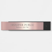 Moderne Sjabloon Luxe Rose Goud Naam Achternaam Deurbordje (Voorkant)