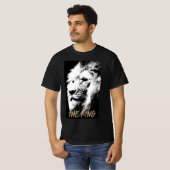 Moderne Sjabloon Mannen Black T Shirten Lion Face T-shirt (Voorkant volledig)