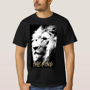 Moderne Sjabloon Mannen Black T Shirten Lion Face T-shirt
