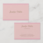 Moderne Sjabloon met elegante roze goudkalligrafie Visitekaartje (Voorkant / Achterkant)