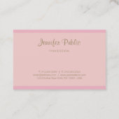 Moderne Sjabloon met elegante roze goudkalligrafie Visitekaartje (Achterkant)