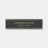 Moderne Sjabloon met elegante zwarte tinten en gou Deurbordje (Voorkant)