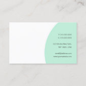 Moderne Sjabloon Mint Green White Handscriptnaam Visitekaartje (Achterkant)