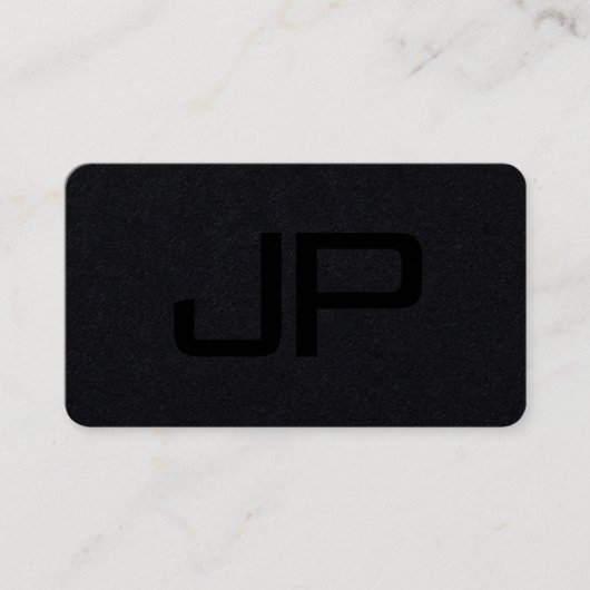 Moderne Sjabloon Monogram Luxe Premium Zwart Visitekaartje (Voorkant)