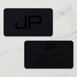 Moderne Sjabloon Monogram Luxe Premium Zwart Visitekaartje