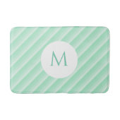Moderne Sjabloon monogram Mint Green Stripes Trend Badmat (Voorkant)