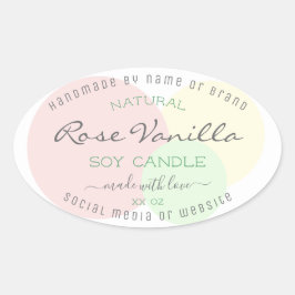 Moderne Sjabloon Pastel Product Verpakkingslabels Ovale Sticker