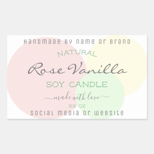 Moderne Sjabloon Pastel Product Verpakkingslabels Rechthoekige Sticker (Voorkant)