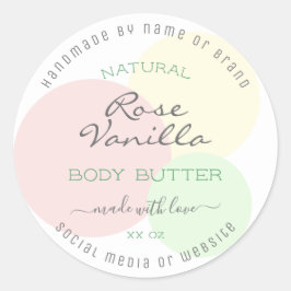 Moderne Sjabloon Pastel Product Verpakkingslabels Ronde Sticker