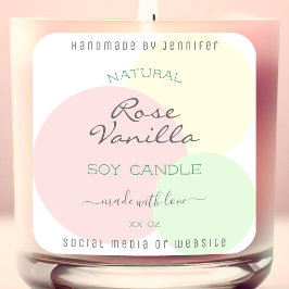 Moderne Sjabloon Pastel Product Verpakkingslabels Vierkante Sticker