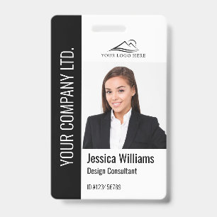 Moderne Sjabloon Personeelsfoto Logo Naam Zwart Badge