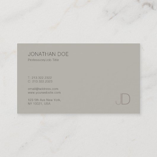 Moderne Sjabloon Professional Monogram top Visitekaartje (Achterkant)