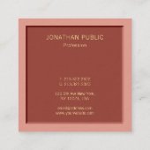 Moderne Sjabloon Professionele Elegant Design Luxe Vierkante Visitekaartje (Achterkant)