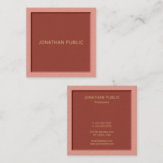 Moderne Sjabloon Professionele Elegant Design Luxe Vierkante Visitekaartje (Voorkant / Achterkant)