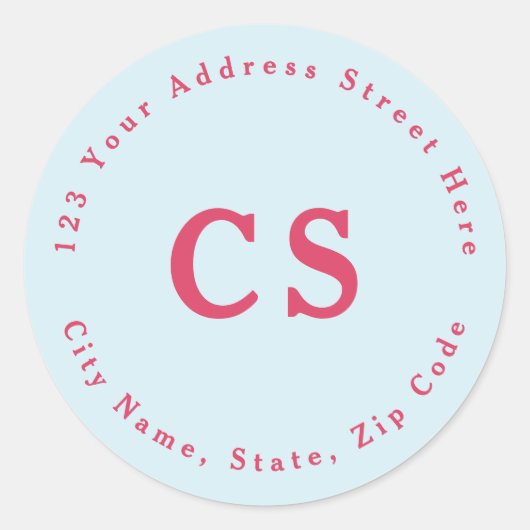Moderne Sjabloon Ronde retour adreslabel Ronde Sticker (Voorkant)