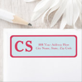 Moderne Sjabloon Roze-Rood & Lichtblauw Adres Etiket (Insitu)