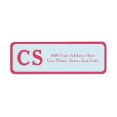 Moderne Sjabloon Roze-Rood & Lichtblauw Adres Etiket (Voorkant)