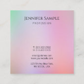 Moderne Sjabloon Typografie Script Rainbow Kleuren Vierkante Visitekaartje (Achterkant)