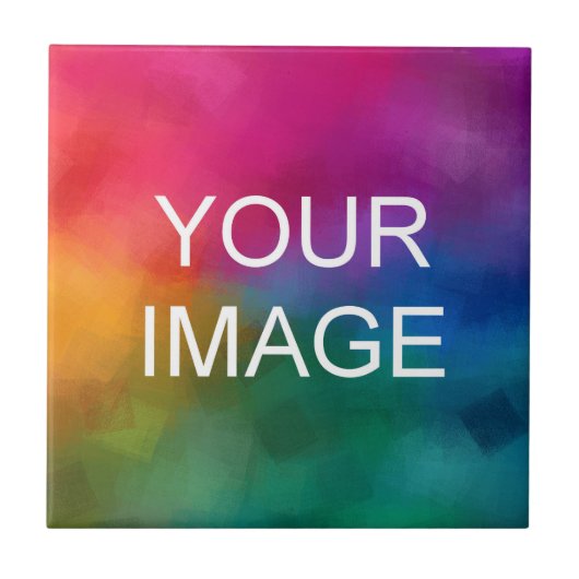 Moderne Sjabloon Upload uw Logo Foto Tegeltje (Voorkant)