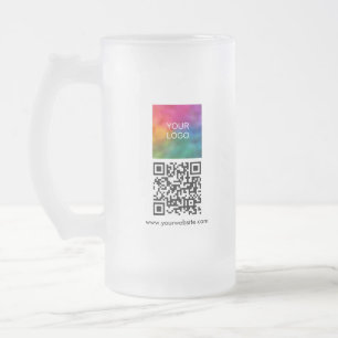 Moderne sjabloon Uw aangepaste logo QR-code Matglas Bierpul