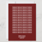 Moderne Sjabloon van de Partij van de Dagen Rood e Kaart (Achterkant)