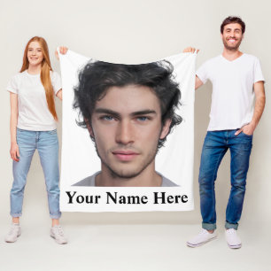 Moderne sjabloon van de portretfoto van de Aangepa Fleece Deken