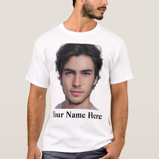 Moderne sjabloon van de portretfoto van de Aangepa T-shirt (Voorkant)