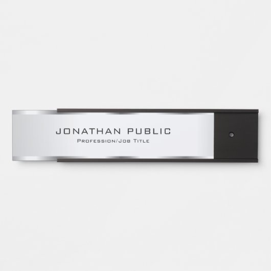 Moderne  Sjabloon van Elegant Silver Deurbordje (Voorkant)