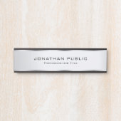 Moderne  Sjabloon van Elegant Silver Deurbordje (Voorkant)