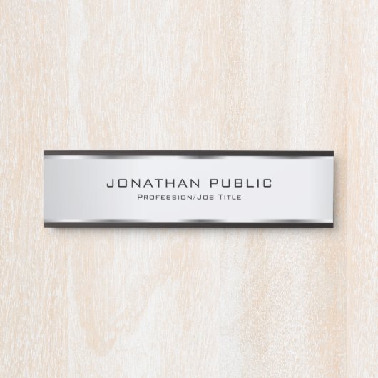 Moderne  Sjabloon van Elegant Silver Deurbordje (Voorkant)